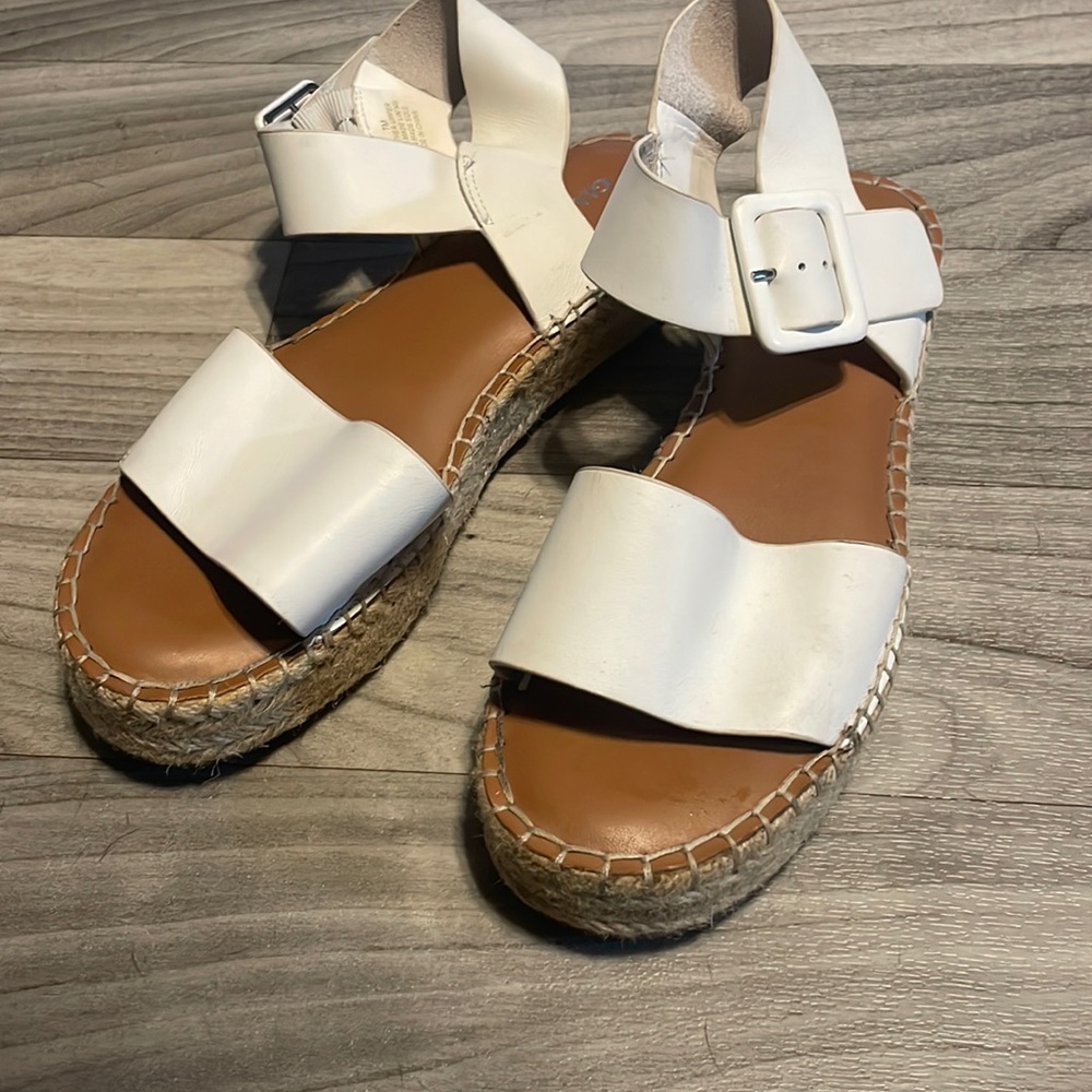 Women’s white wedge sandals